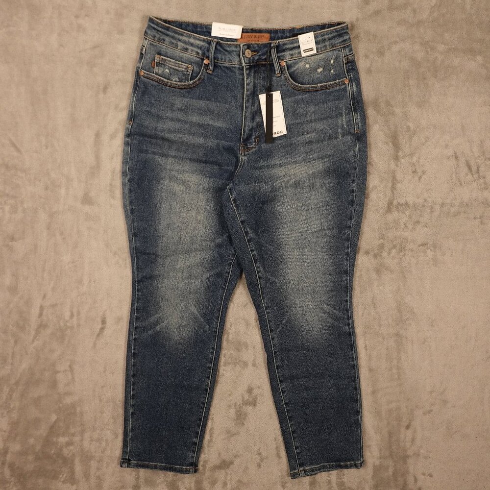 Judy Blue High Waist‎ Slim Fit Jeans Size 14W Dark Wash Blue NWT